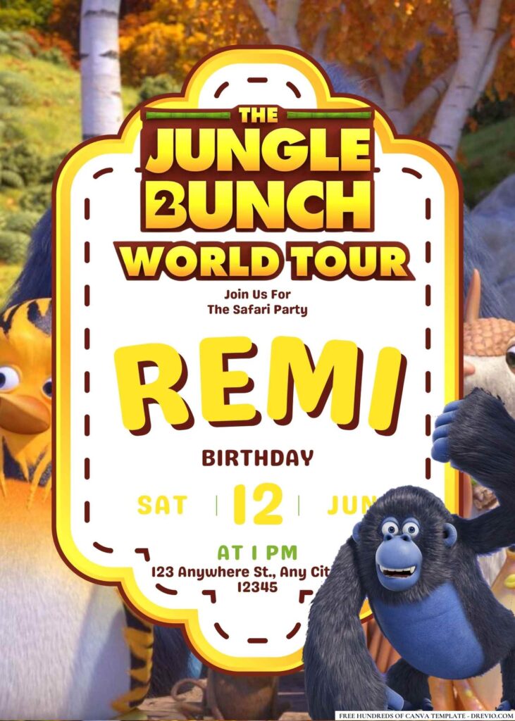 The Jungle Bunch 2 Birthday Invitation