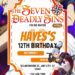 FREE Editable The Seven Deadly Sins Birthday Invitation