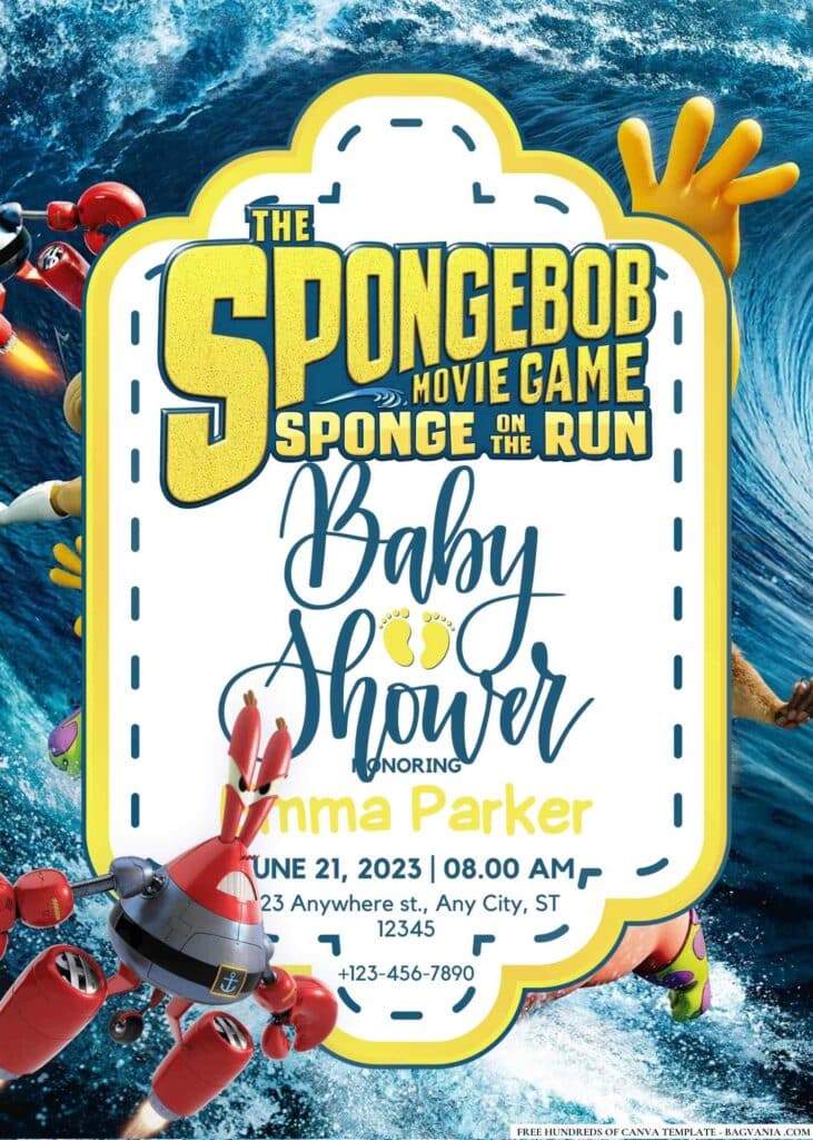 SpongeBob SquarePants Baby Shower Invitations