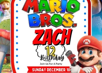 FREE Editable The Super Mario Bros. Movie Birthday Invitation