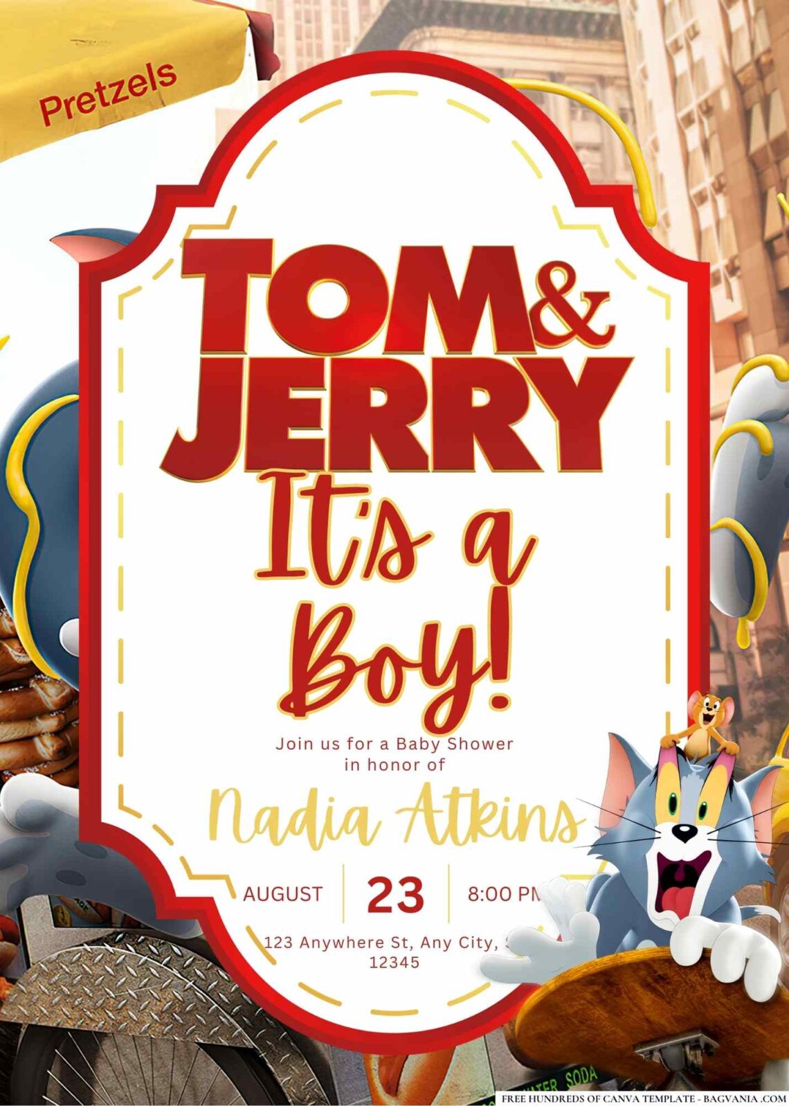 Tom & Jerry Baby Shower Invitation