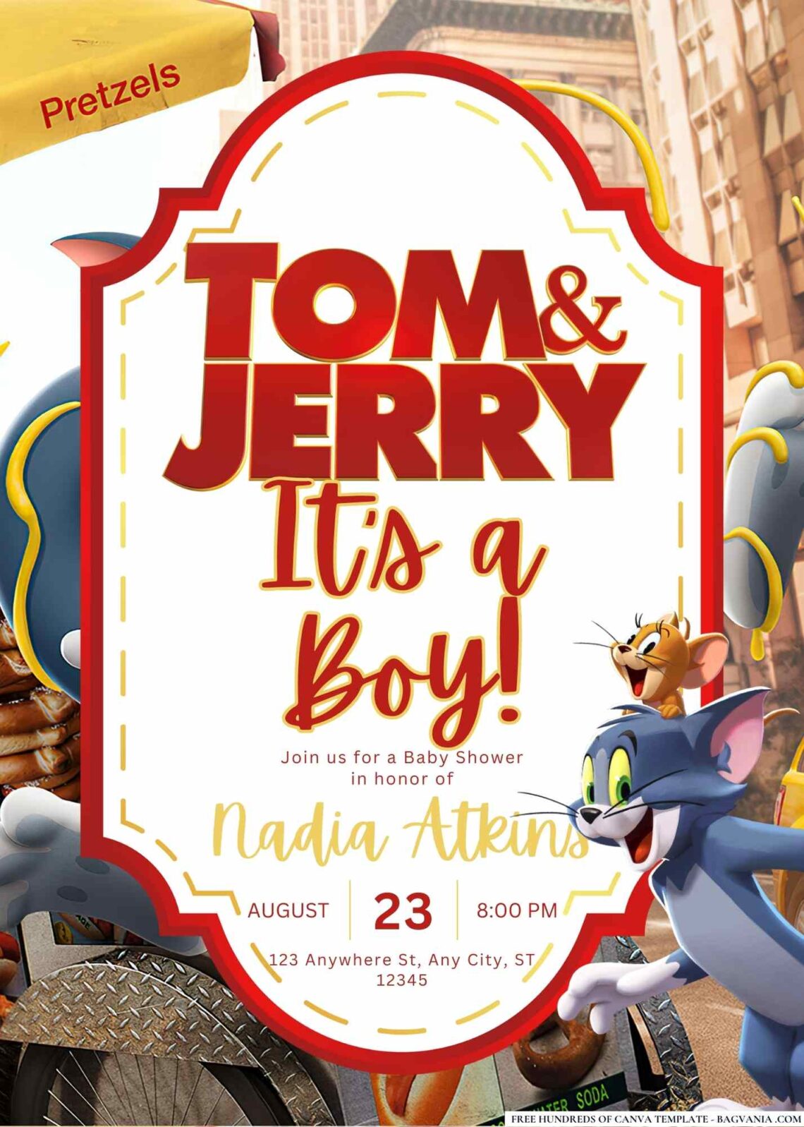 Tom & Jerry Baby Shower Invitation