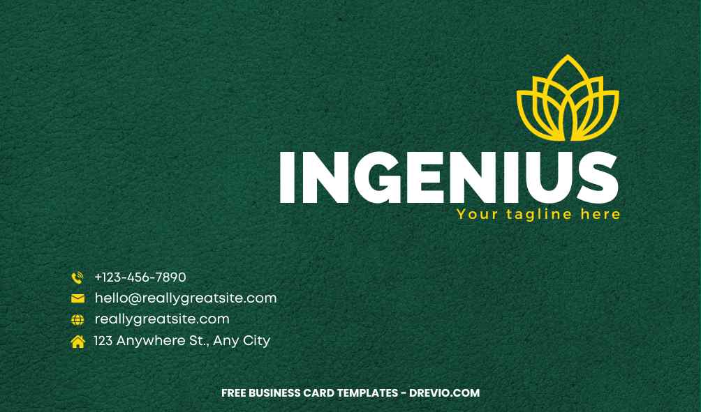 FREE Editable Green Business Card Design