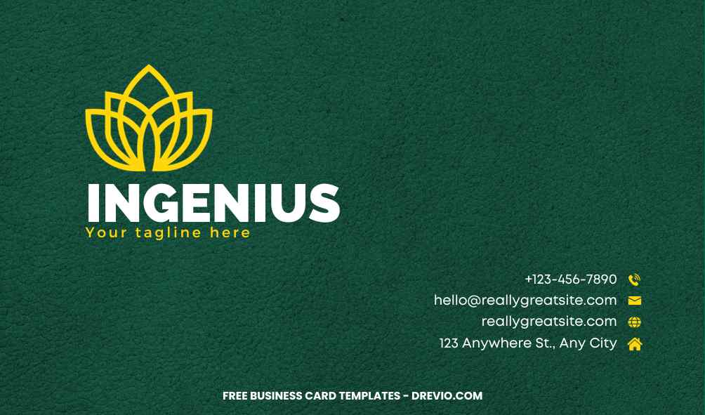 FREE Editable Green Business Card Design