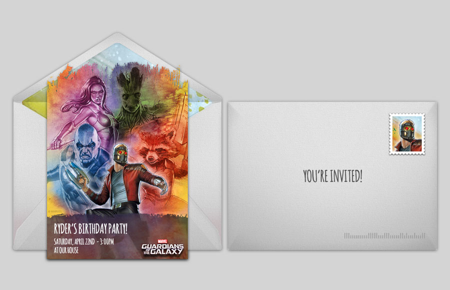 Guardians of the Galaxy Birthday Invitations