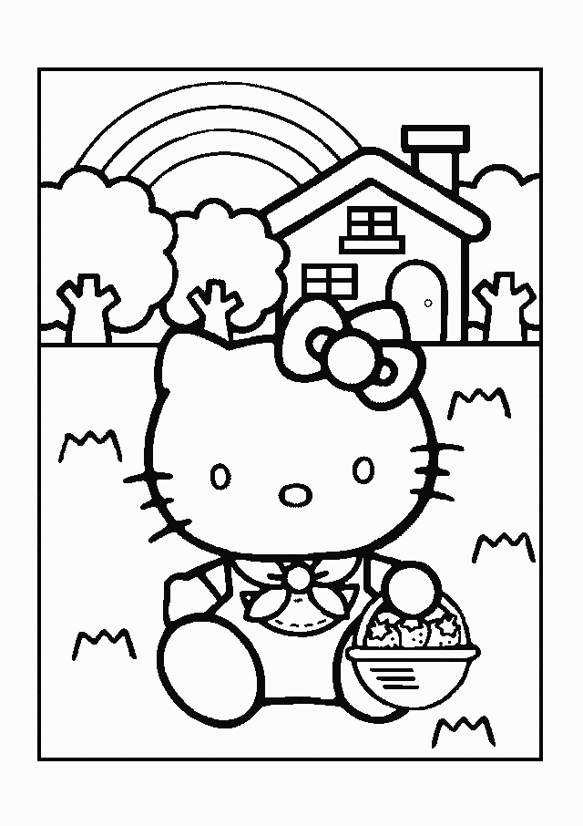 Hello Kitty Coloring Page 