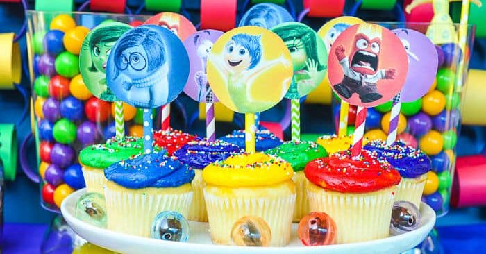 Inside Out Birthday Cupcakes