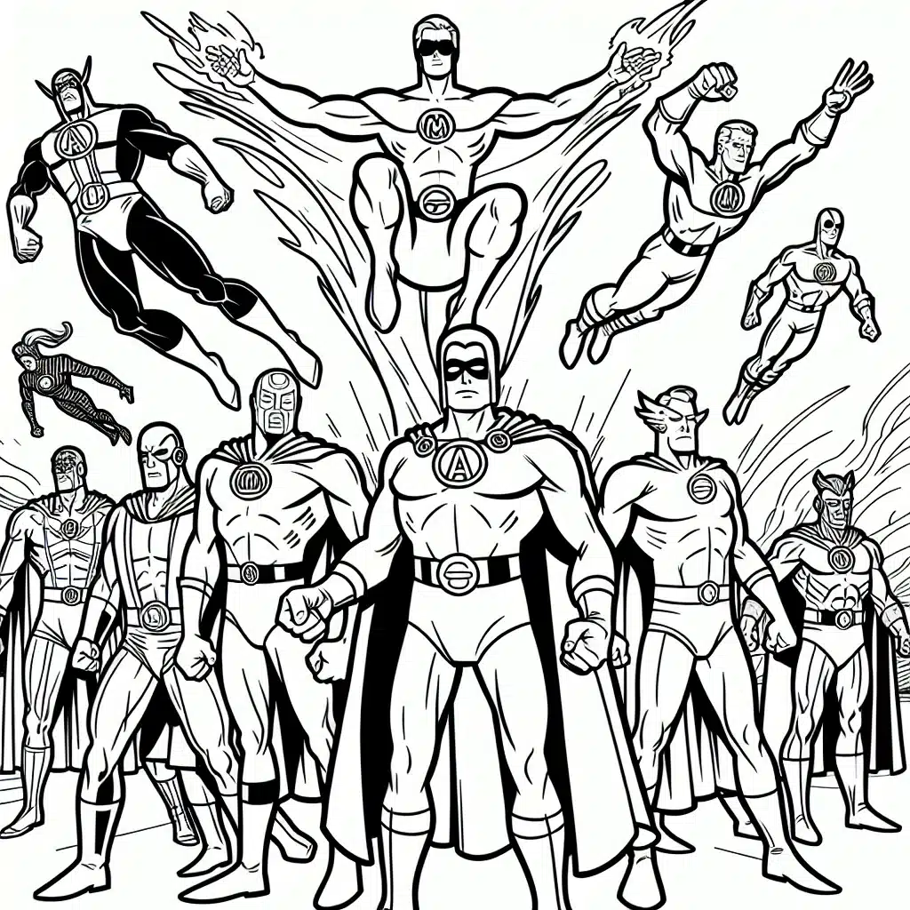 Legion of Superheroes Coloring Page 