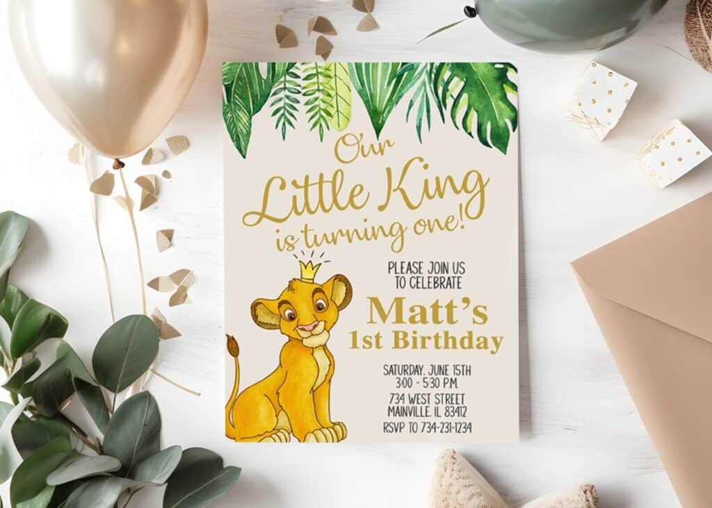 Lion King Birthday Invitations