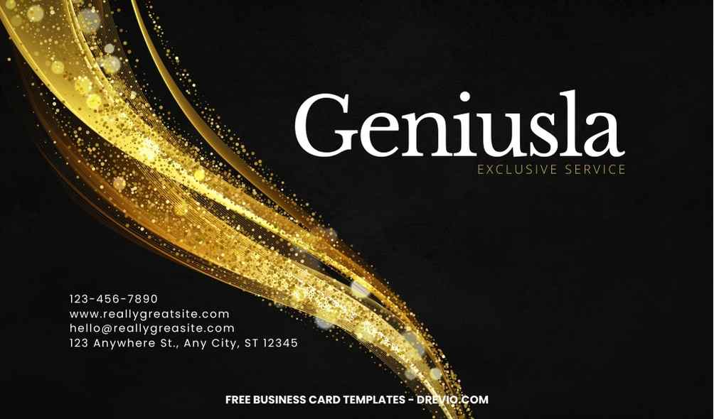 FREE Editable Luxury Black Business Card Design