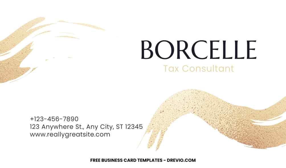 FREE Editable Luxury Gold and White Business Card