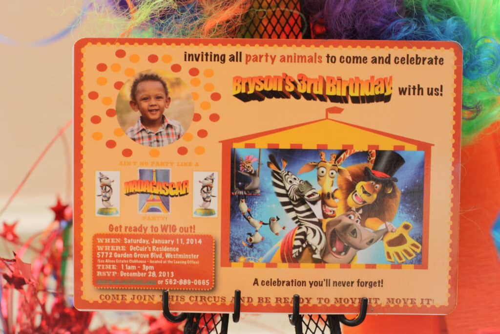 Madagascar Birthday Invitations