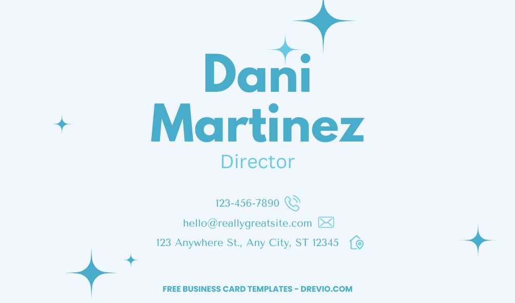 FREE Editable Minimalist Blue Business Card Template