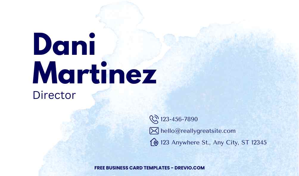 FREE Editable Minimalist Blue Business Card Template