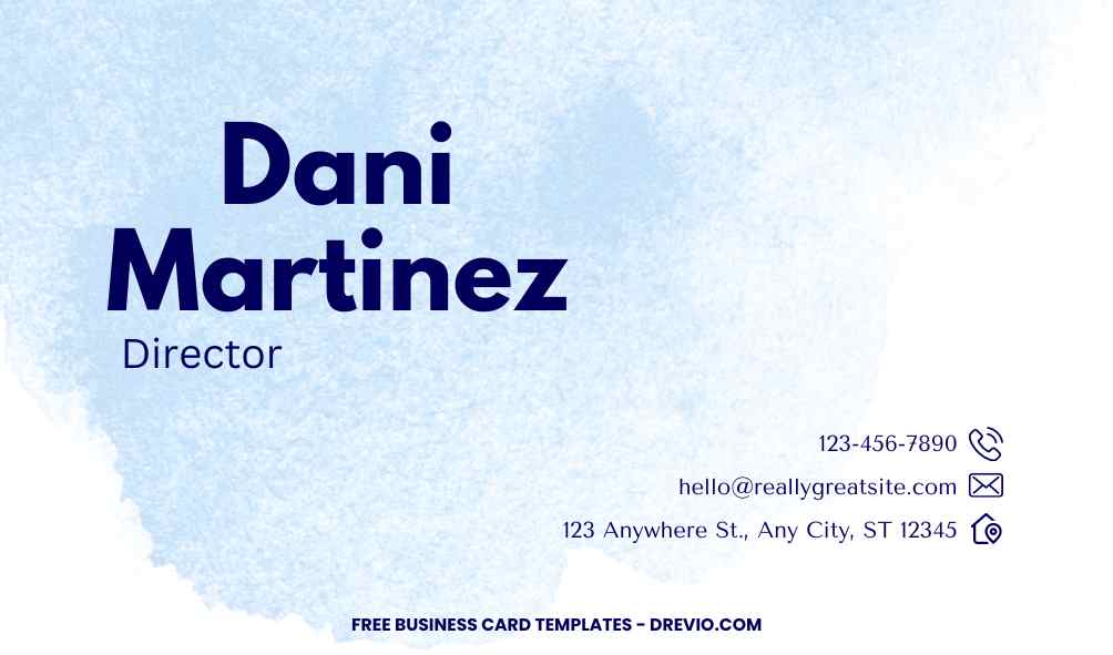 FREE Editable Minimalist Blue Business Card Template