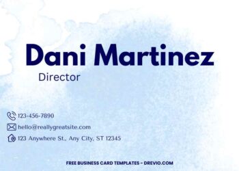FREE Editable Minimalist Blue Business Card Template
