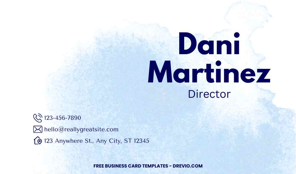 FREE Editable Minimalist Blue Business Card Template