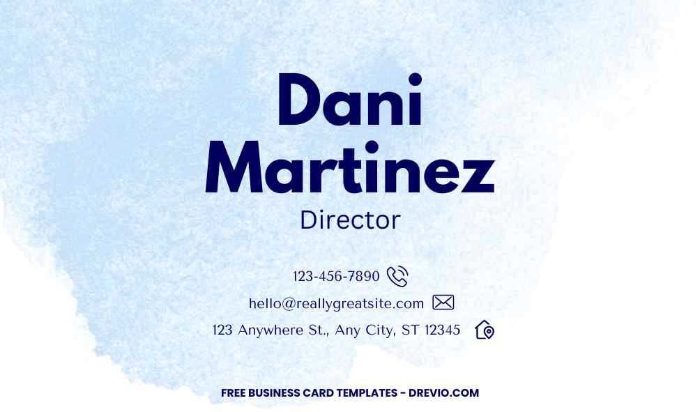 FREE Editable Minimalist Blue Business Card Template