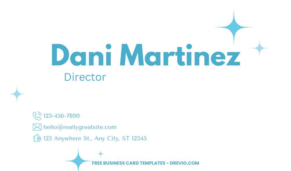 FREE Editable Minimalist Blue Business Card Template