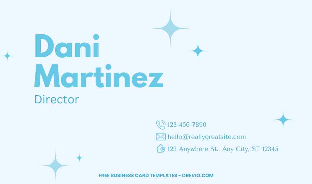 FREE Editable Minimalist Blue Business Card Template