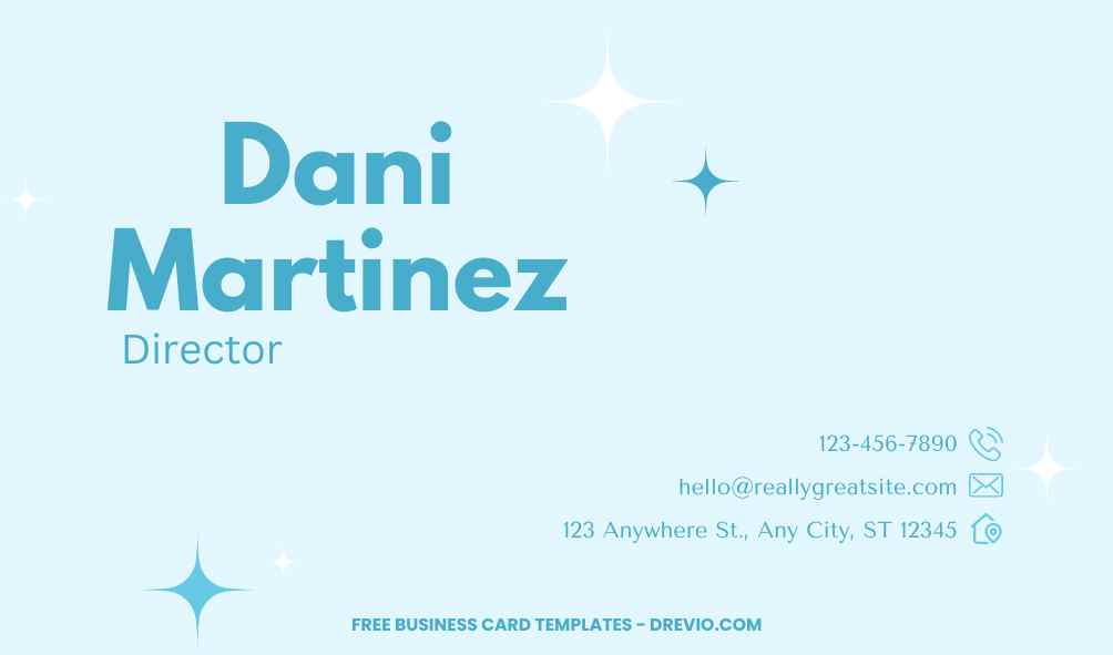 FREE Editable Minimalist Blue Business Card Template