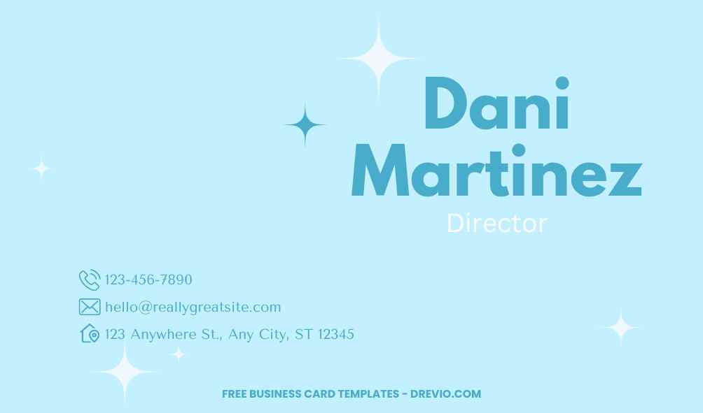 FREE Editable Minimalist Blue Business Card Template