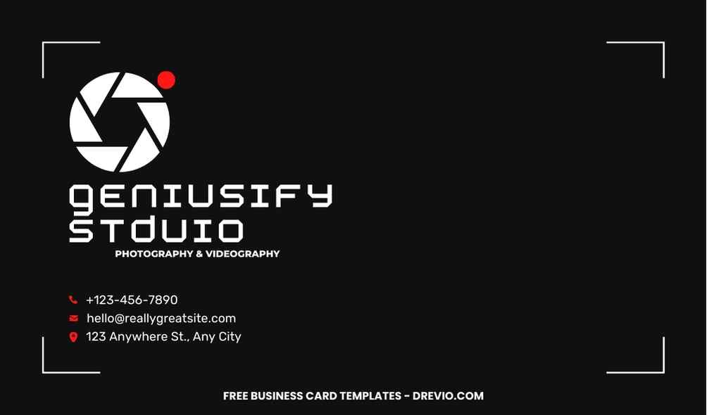 FREE Editable Photography Business Card