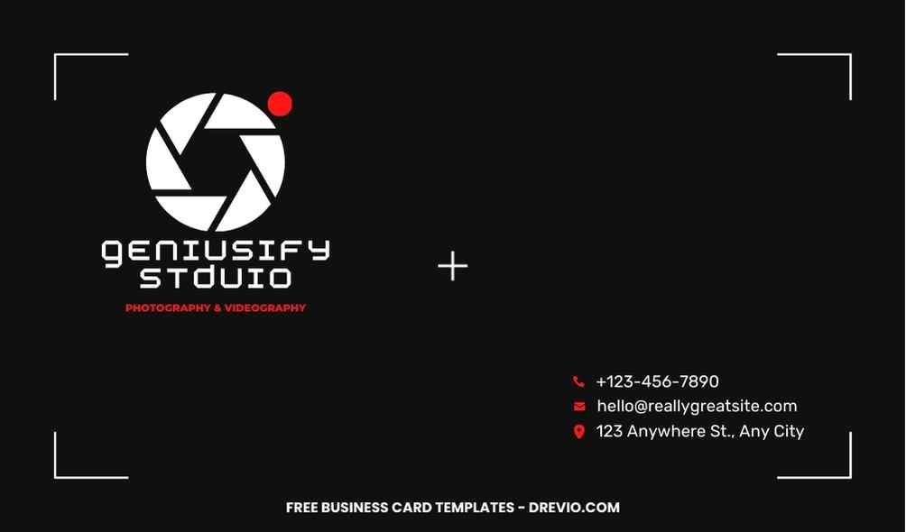 FREE Editable Photography Business Card