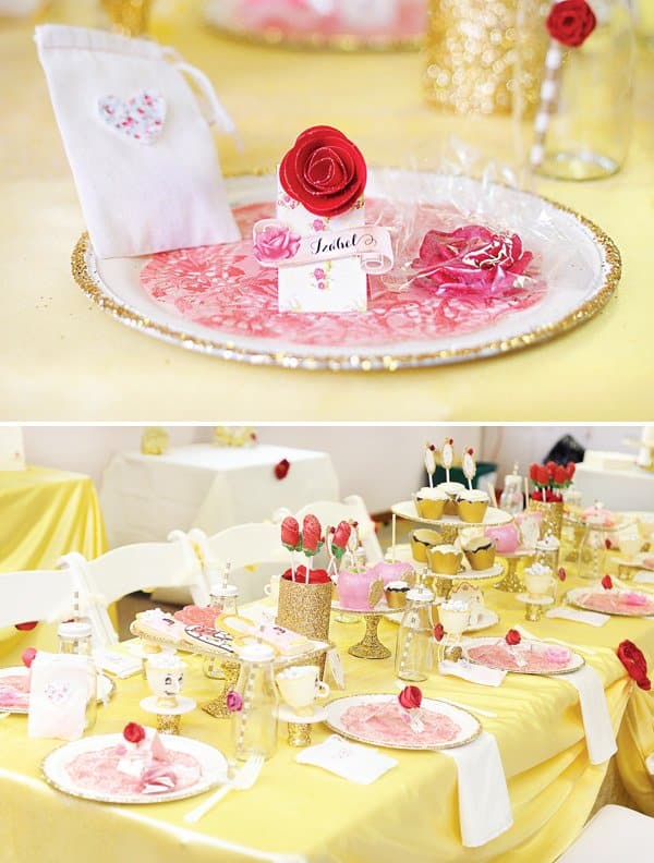 Princess Belle Birthday Table Setting