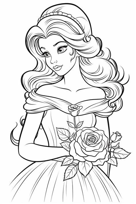 Princess Belle Coloring Page