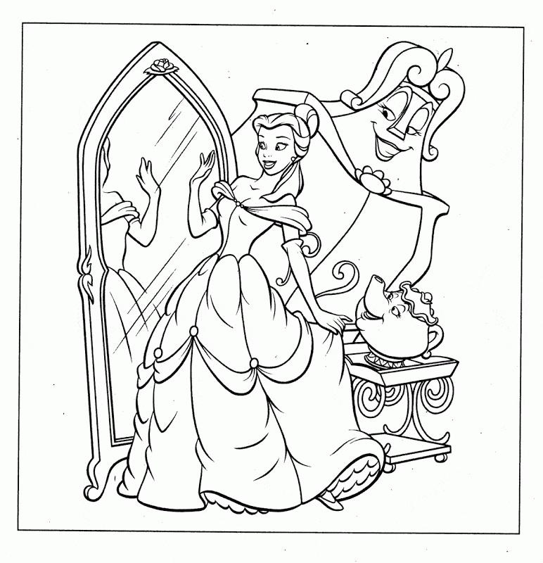 Princess Belle Coloring Page