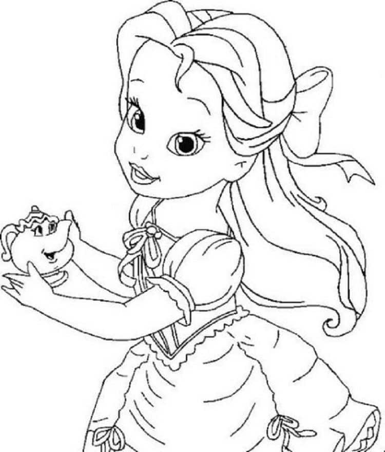 Princess Belle Coloring Page