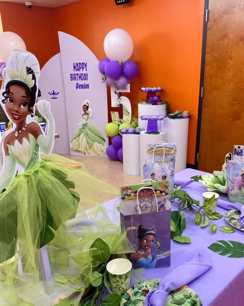 Princess Tiana Birthday Table Setting