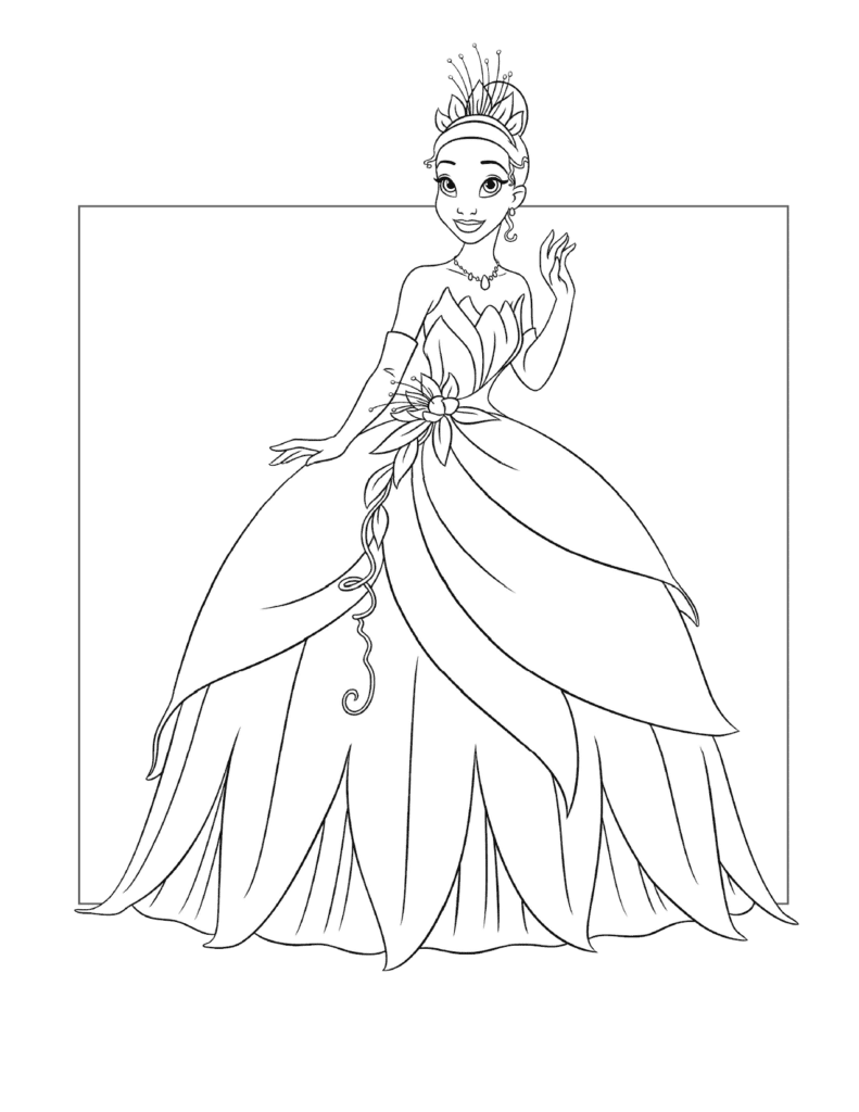 Princess Tiana Coloring Page