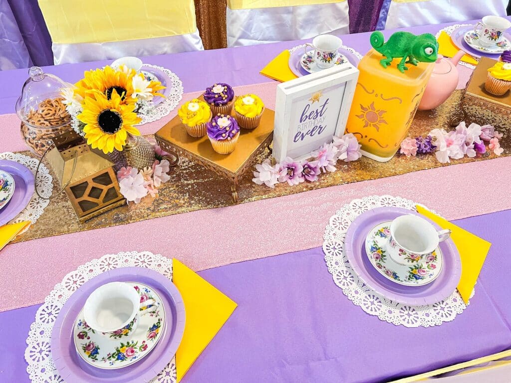 Rapunzel Birthday Table Setting