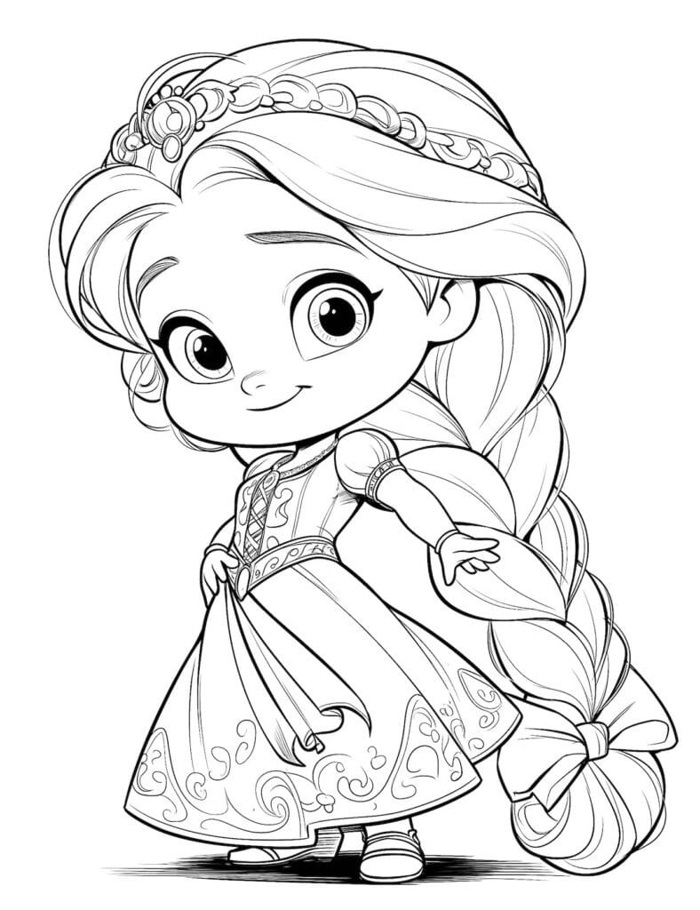 Rapunzel Coloring Page