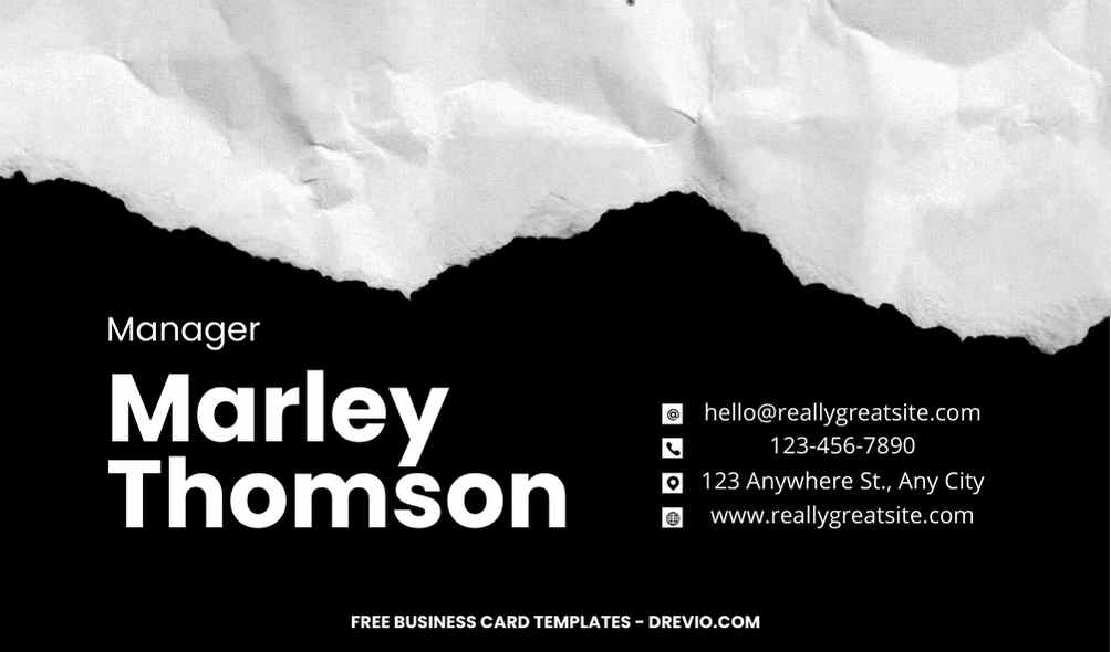 FREE Editable Simple Black and White Business Card