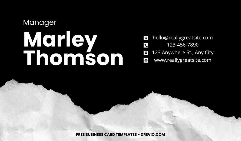 FREE Editable Simple Black and White Business Card