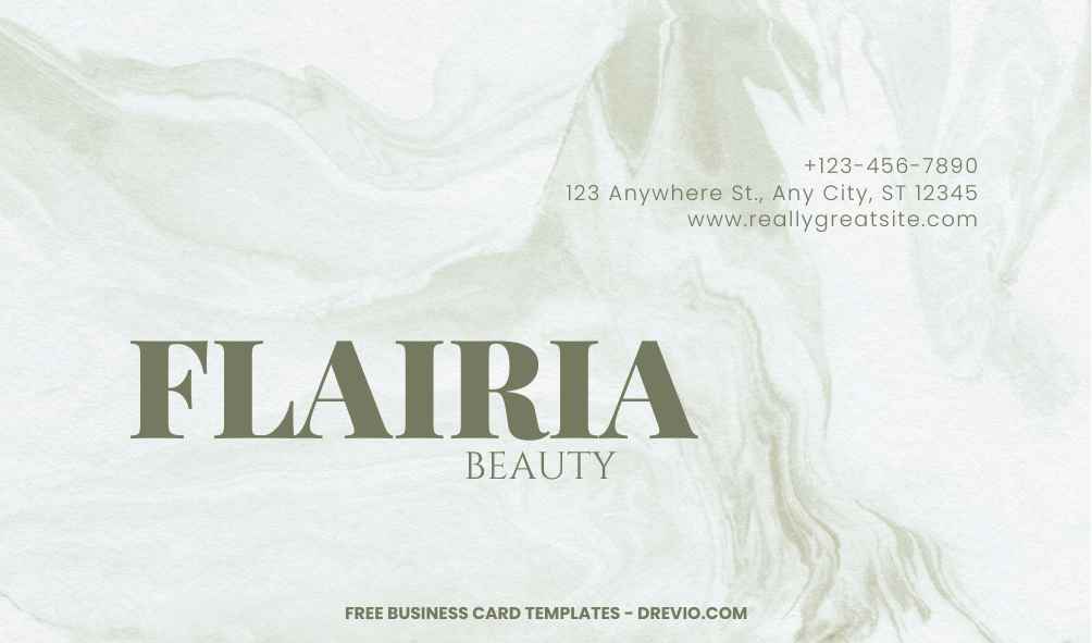 FREE Editable Simple Marble Business Card Template
