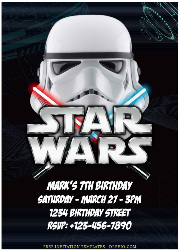 (Free Editable PDF) Star Wars Legacy Birthday Invitation Templates D