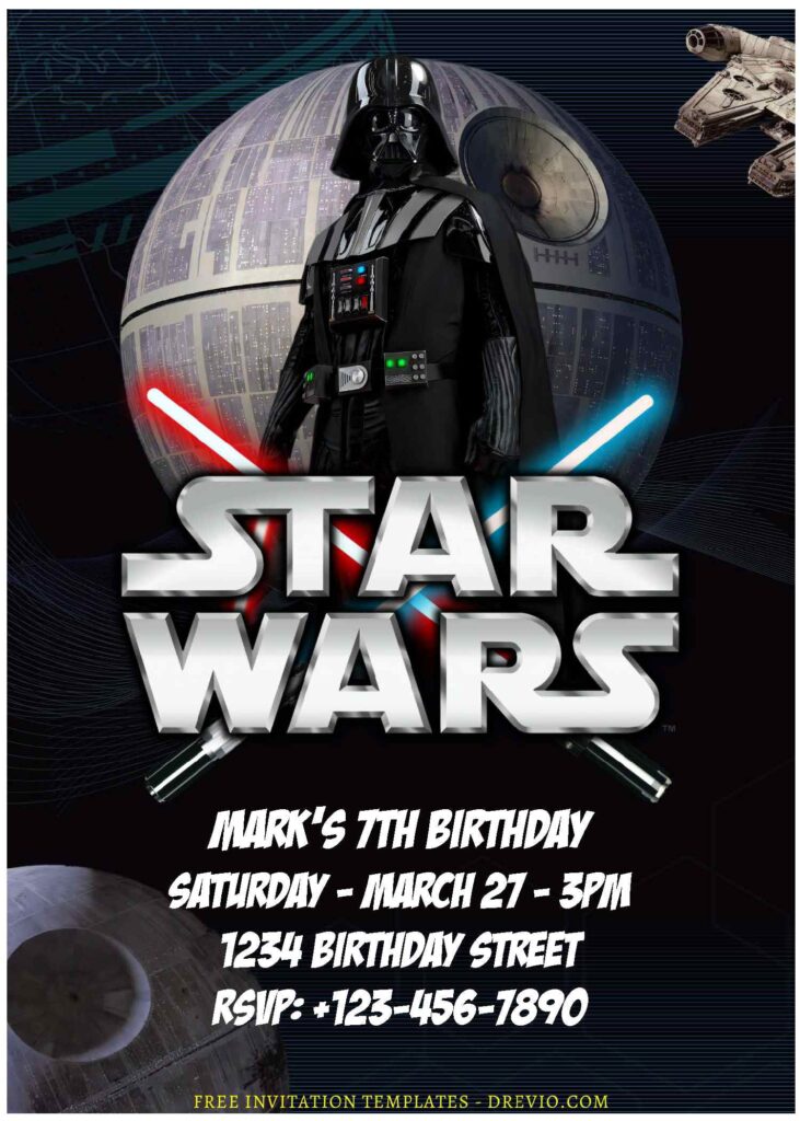 (Free Editable PDF) Star Wars Legacy Birthday Invitation Templates E