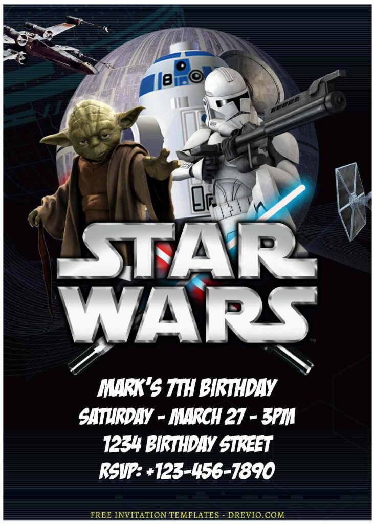 (Free Editable PDF) Star Wars Legacy Birthday Invitation Templates F