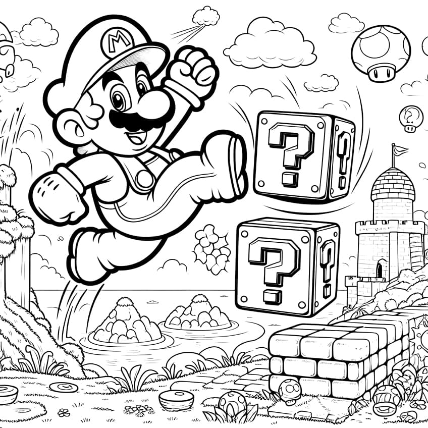 Super Mario Coloring Page