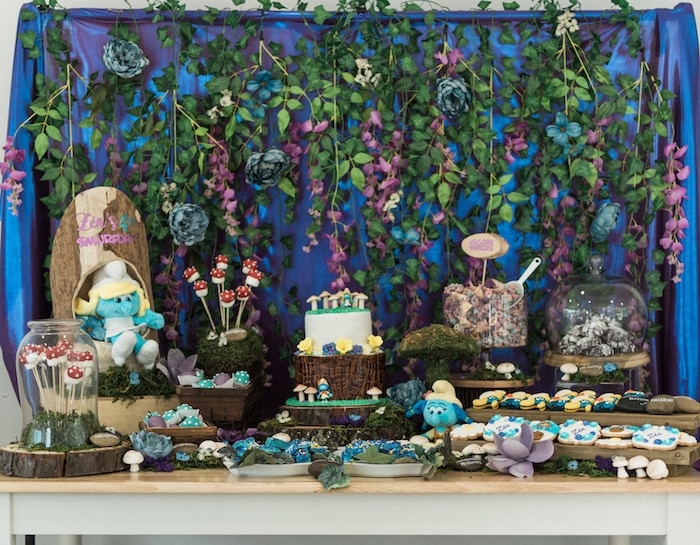 The Smurfs Birthday Dessert Table