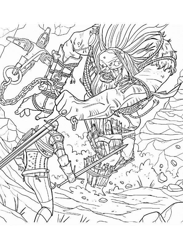 The Witcher Coloring Page