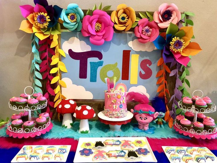 Trolls Birthday Dessert Table