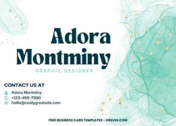 FREE Editable Turquoise ink Business Card Design