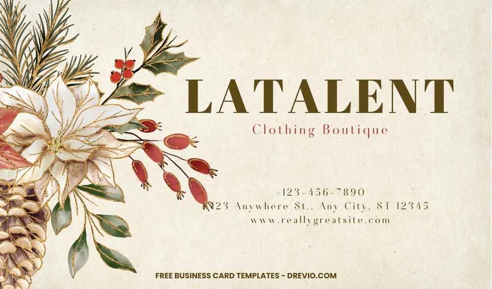 FREE Editable Vintage Floral Business Card