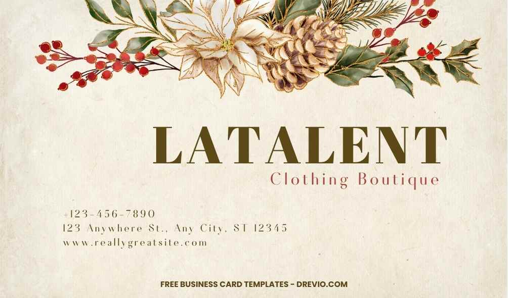 FREE Editable Vintage Floral Business Card