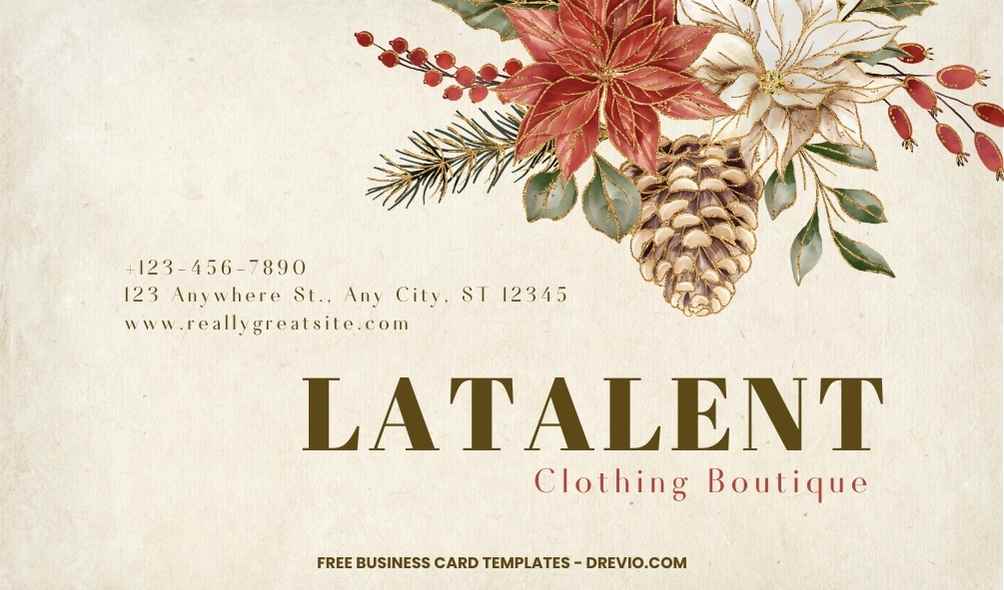 FREE Editable Vintage Floral Business Card